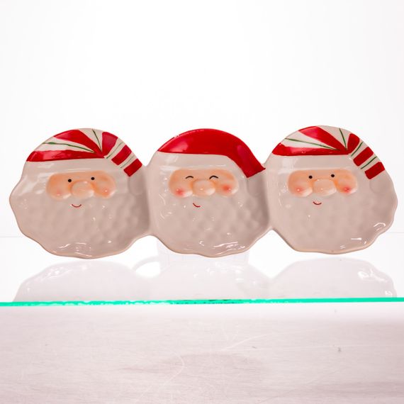 Блюдо сервірувальне новорічне для закусок Santa Claus 33.5×12.5 (см) з порцеляни CR-1-33
