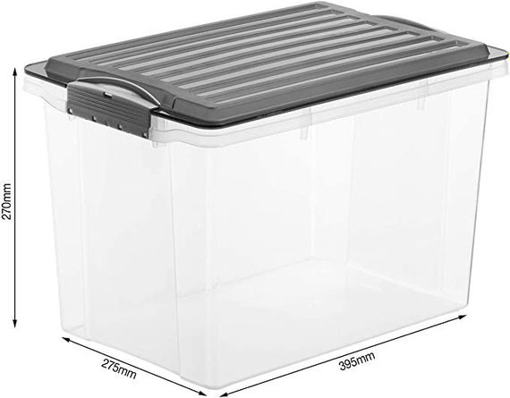 Контейнер для хранения пластиковый с крышкой Rotho (Рото) Compact A4, 19 л (17766) Серый | Зображення 1