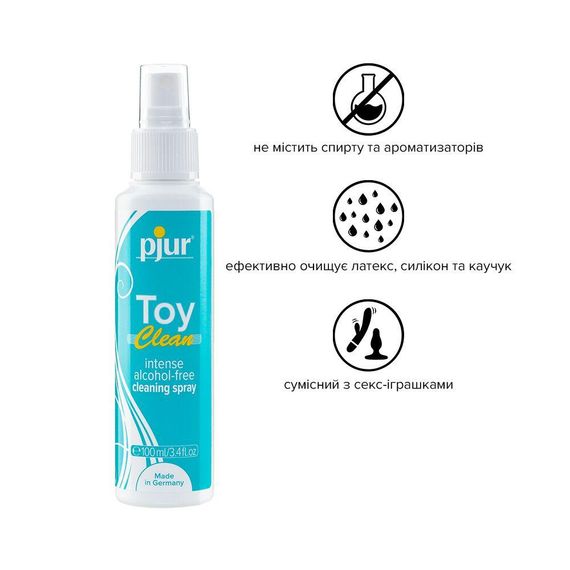 Антибактеріальний спрей для секс-іграшок pjur Toy Clean 100 мл без спирту, делікатний | Зображення 1