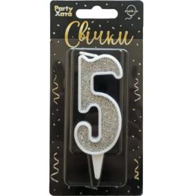 Свічка-цифра 5 Party Хата 1502-5824 Срібний shop (4823118903805)