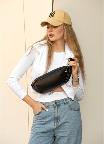 Жіноча сумка бананка Sambag Holster MSH чорна 36 × 14 × 4 см (87119131)