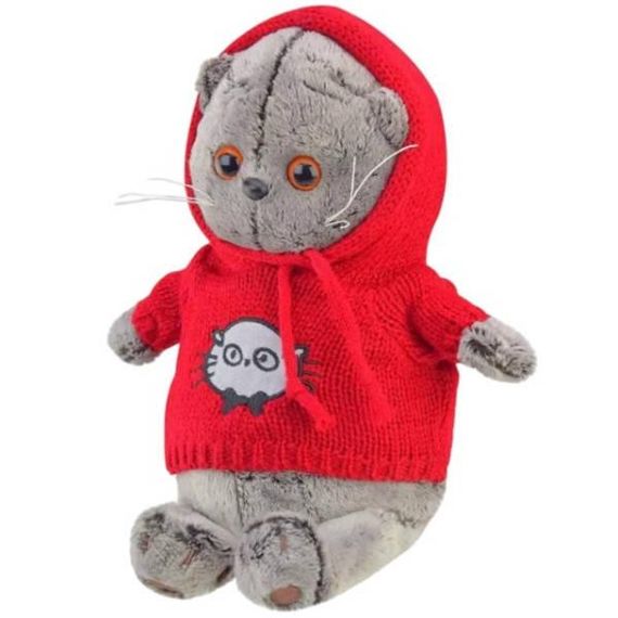 Игрушка мягкая Кот Басик в свитере 30см В красном