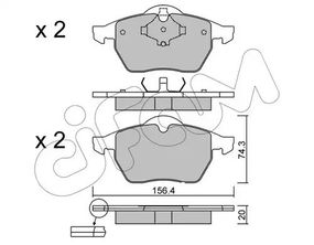 Колодки передні гальмівні A4/Golf/Passat 94- (ATE), CIFAM (8221812)