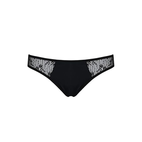 Трусики-сліпи з мереживною сіточкою Passion DINA THONG XXL/XXXL, black | Зображення 4