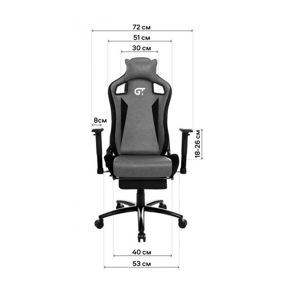 Крісло ігрове GT Racer X-5113F Black (X-5113F Fabric Black) | Зображення 9