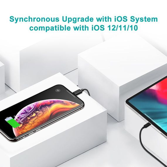 Кабель Choetech IP0027-BK, USB 2.0 А-тато/Lightning, 1.8 м. | Зображення 7
