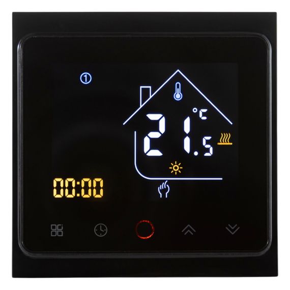 117140 Термостат с ZigBee управлением Tervix Pro Line для водяного/электрического теплого пола, черный | Зображення 1