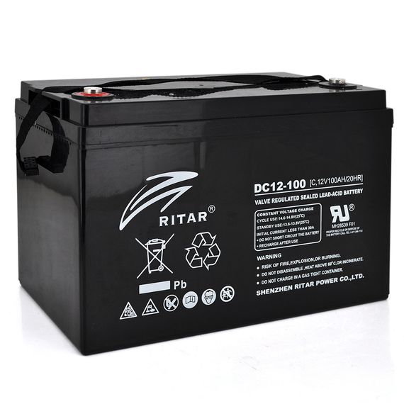 Аккумуляторная батарея CARBON RITAR DC12-100C, Black Case, 12V 100.0A h