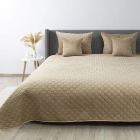 Покрывало двуспальное ТЕП Velour Ромб круглый 4-00516-22471 180х240 см золотой беж