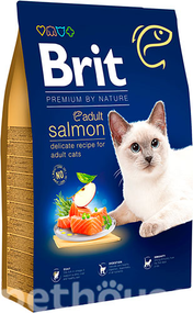 Сухой корм Brit Premium by Nature Cat Adult Salmon для взрослых котов лосось 300 г 1.5