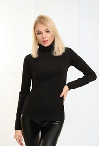 Женская теплая водолазка из термолайкры GF04845 цвет черный, размер 54/56