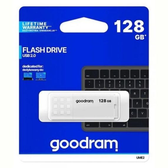 USB флеш накопичувач Goodram 128GB UME2 White USB 2.0 (UME2-1280W0R11) | Зображення 2