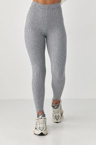 Утеплені лосини в рубчик зі штрипками - сірий цвет, ONE SIZE (є розміри)