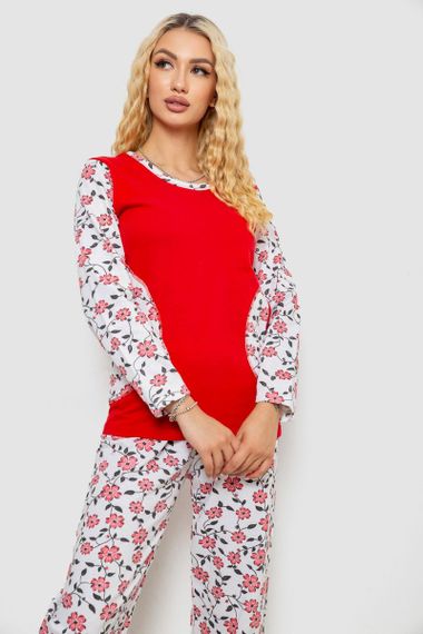 Пижама женская на флисе, цвет красный, 243R09053 | Зображення 1