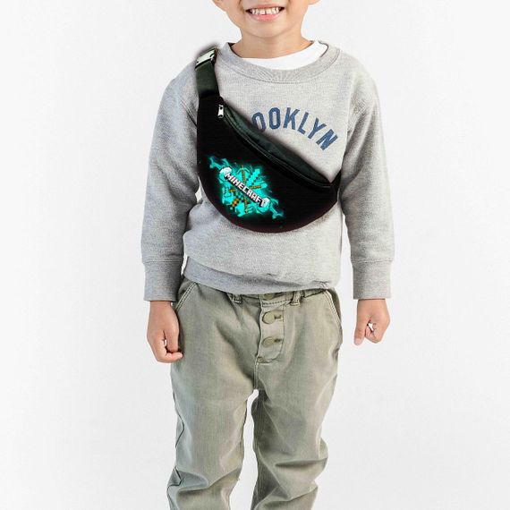 Сумка-бананка детская майнкрафт "Minecraft" с принтом ,32х15см,сумка для мальчика  через плечо (00143)