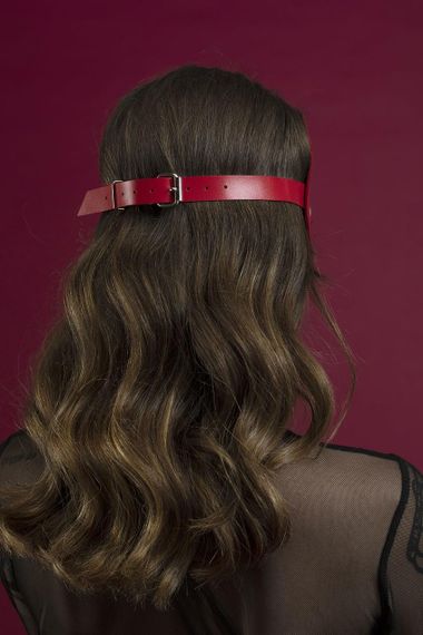 Маска кішечки Feral Feelings - Kitten Mask, натуральна шкіра, червона | Зображення 3