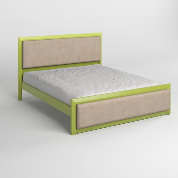 Двоспальне дерев&#039;яне ліжко Mebigrand Барселона Б4 Лайм (S3050G70Y)/Аляска 23 (Бежевий) 140х200 см (MBG-12991) | Зображення 1