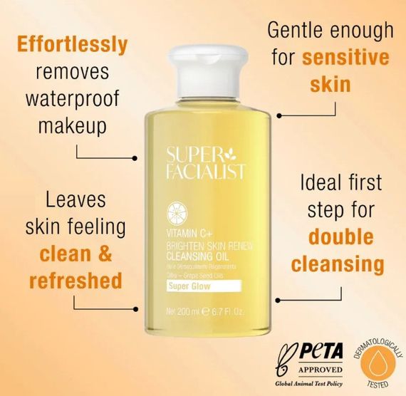 Масло для обличчя Superfacialist Vitamin C+ Skin Renew Cleansing Oil 100ml | Зображення 1