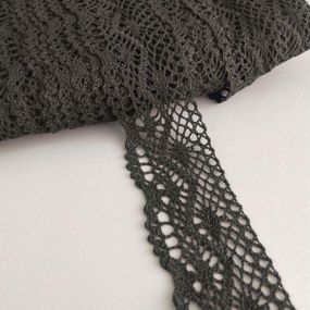 Кружево льняное 4,5 см - Черный (М6599)