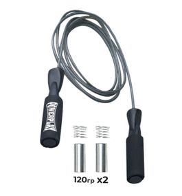 Скакалка швидкісна PowerPlay 4211 X ROPE з обтяжувачами (120г*2) Чорна (3м.)
