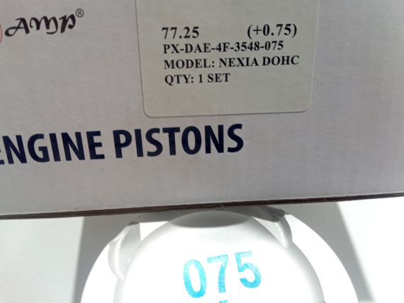 Поршень Nexia 1.5 16v 77,25 3-й ремонт, AMP (PX-DAE-4F-3548-075) к-т із пальцями | Зображення 2