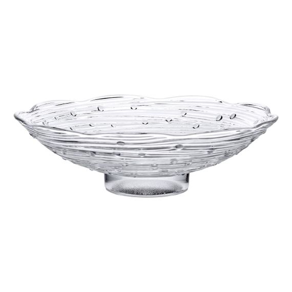 Фруктовница стеклянная Ø 23 ваза для фруктов Листья лотоса HP-YH-12 | Зображення 3