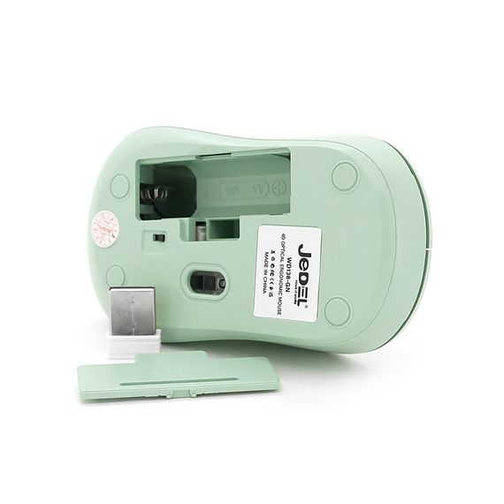 Миша бездротова JEDEL WD138-GN, 800-1600DPI, 2.4GHZ+Bluetooth 5.0, Green, Box | Зображення 3