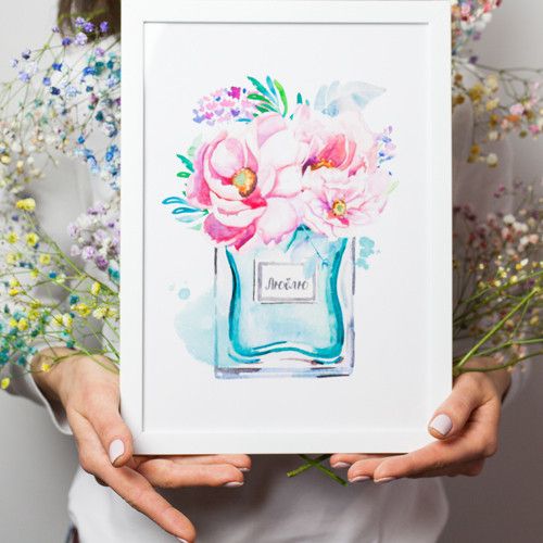 Постер в рамке Люблю 15x21 см, A5 (WMT5_20F015_WH)