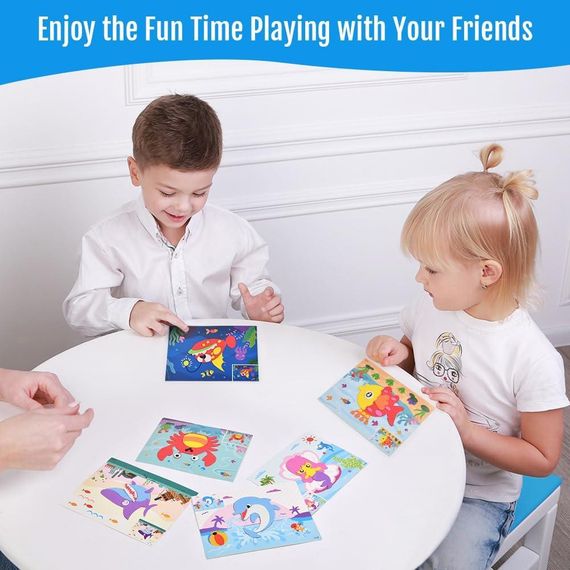 Подарочный набор для рукоделия 3D наклейки из пены EVA, игра-головоломка с рисунками + фломастеры, для детей | Зображення 6