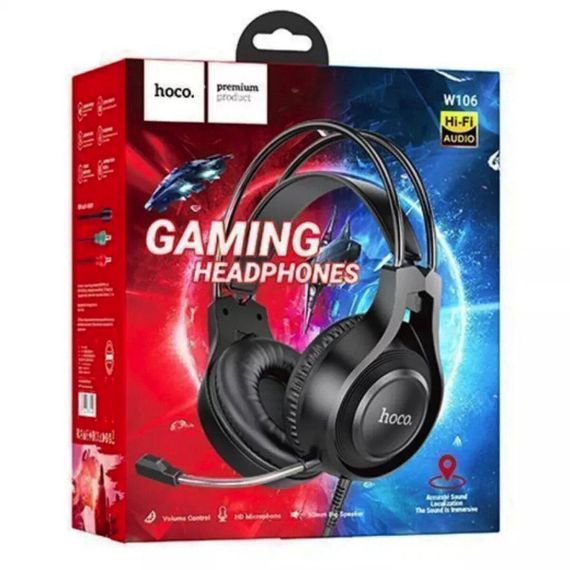 Навушники HOCO W106 Tiger gaming headset Black | Зображення 5