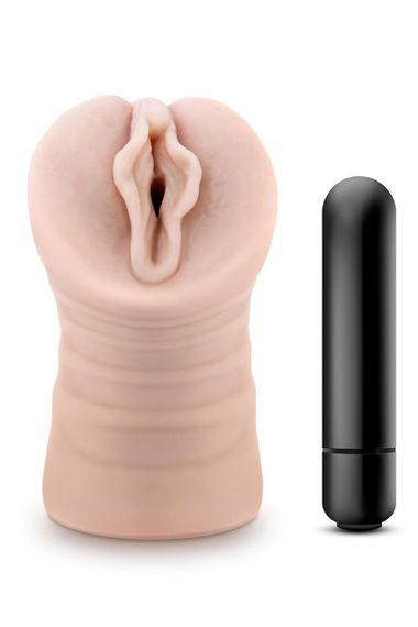 Мастурбатор-вагіна Blush Enlust Destini з віброкулею, бежевий, 11.5 см Sex Aura | Зображення 1