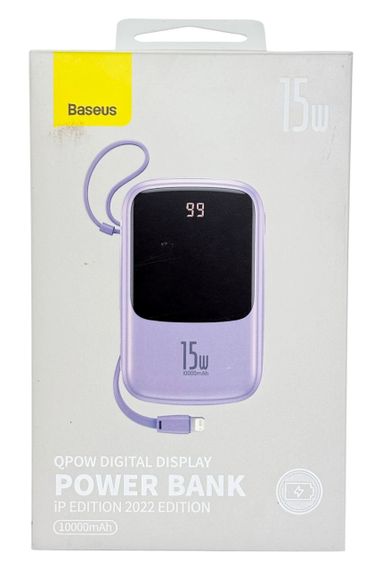 Power Bank 10000 mAh 15 W BASEUS реальна ємність з кабелем зовнішній акумулятор павербанк | Зображення 7