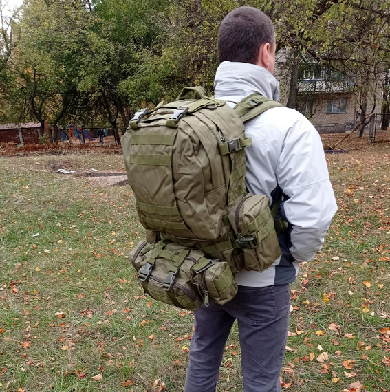 Військовий рюкзак Модульний на 50 л олива Тактичний похідний рюкзак 4в1 для військовослужбовців   знижка | Зображення 5