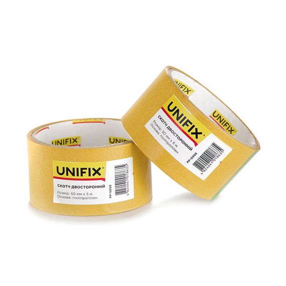 Лента клейкая двухсторонняя на полипропиленовой основе 50мм*5м UNIFIX