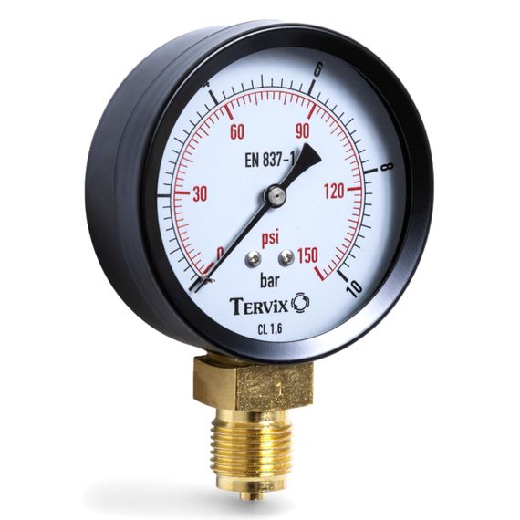 355113 манометр Tervix Pro Line 50 0-10 бар 1/4" рад. | Зображення 1