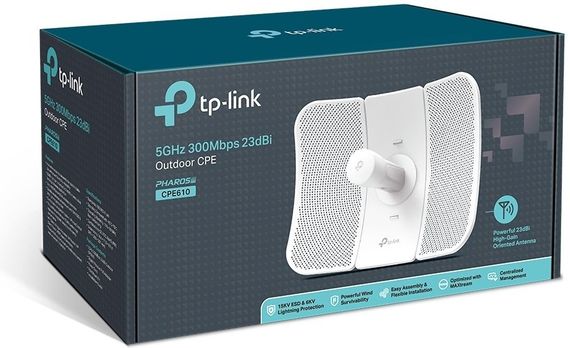 Точка доступу TP-Link  CPE610 N300 5ГГц 1xFE LAN, 23 дБі зовн. passive PoE (CPE610) | Зображення 3