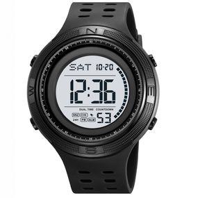 Наручний годинник Skmei 2708BKWT Black-White з цифровим дисплеєм та підсвіткою