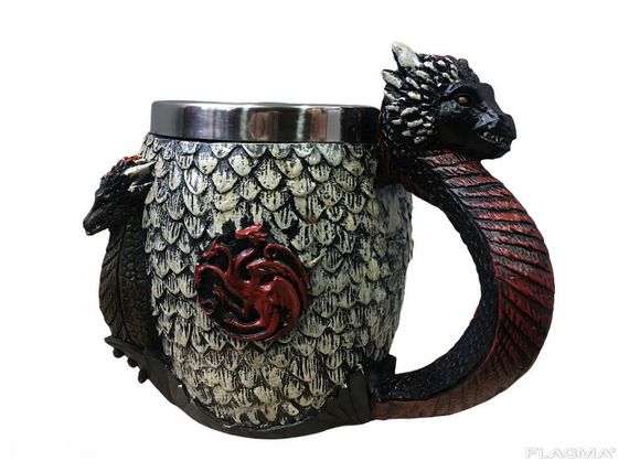 Кружка Чашка Бокал Игра Престолов Fire and Blood Targaryen 3D Дом Таргариен Таргариены | Зображення 1