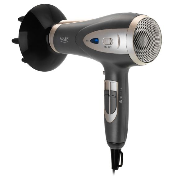 Фен для волосся Adler AD 2248 GC, іонізація, дифузор, концентратор, холодне повітря | Зображення 2