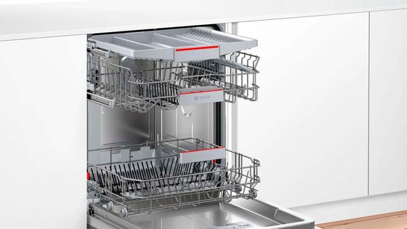 Посудомийна машина Bosch вбудовувана, 13компл., A++, 60см, дисплей, 3й кошик, білий (SMV4HVX00K) | Зображення 1