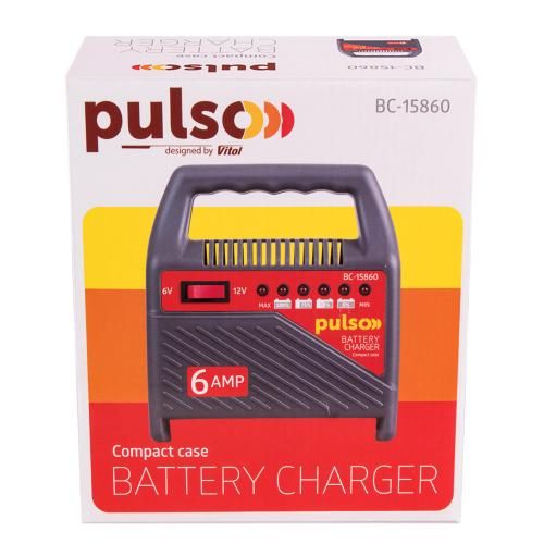 Зарядний пристрій PULSO BC-15860 6&12V/6A/15-80AHR/світлодіодн.індик. | Зображення 1