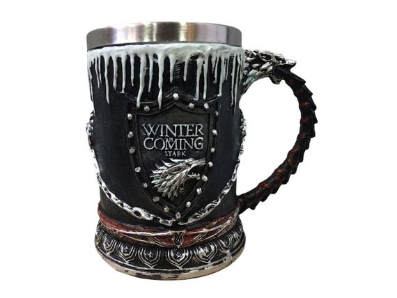 Кружка Чашка Келих Гра Престолів Зима Близько Winter is Coming Stark Game Of Thrones 3D Нержавіюча Сталь | Зображення 6