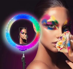 Кольцевая лампа 3-D 26 см RGB цветная двухсторонняя Селфи кольцо