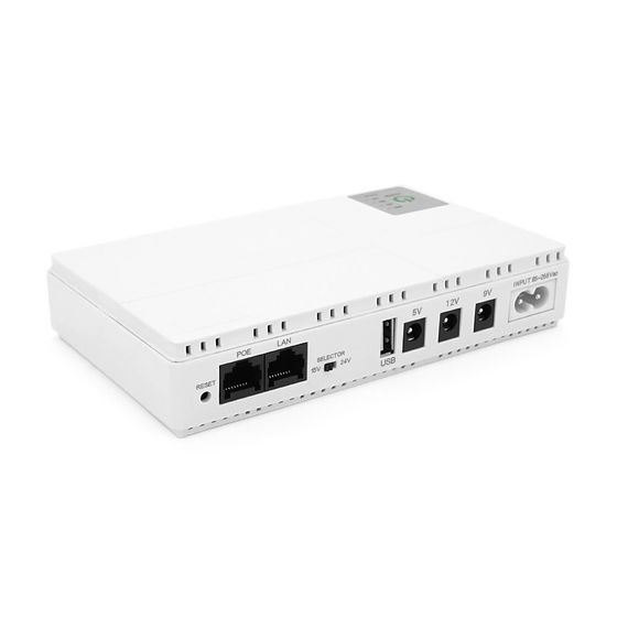 ДБЖ для роутерів/комутаторів DC1018P, 18W, Output: USB-5V, DC-5V/9V/12V, POE-15/24V, 1/2A, Li-ion 10400mAh, 160х105х32мм, 385