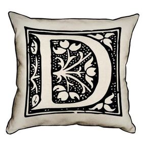 Подушка с мешковины Letter D 45x45 см (45PHB_ABC007_WH)