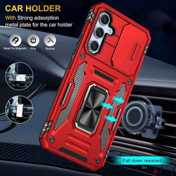 Ударостійкий чохол Camshield Army Ring для Samsung Galaxy A34 5G Червоний / Red | Зображення 1
