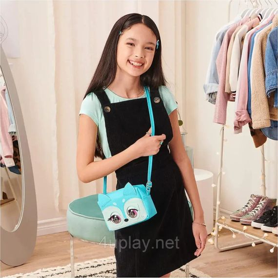 Интерактивная сумочка кошелек Голубая лисичка Оригинал Purse Pets Fierce Fox Interactive Kids Purse | Зображення 6