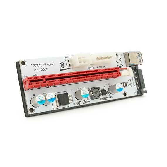 Плата PCE164P-N09 (V008S-Plus) Riser PCI-EX, x1=>x16, USB 3.0, SATA/15pin