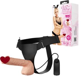 Страпон з великим фалоімітатором (довжина 26 см, діаметр 5,5 см) та вібрацією Ultra Passionate Harness - Strap On RealDeal 10.2",