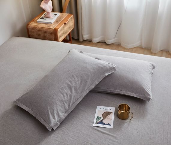 Комплект постельного белья Love You Вареный хлопок серый Семейный 160х220х2 см (63010) | Зображення 2